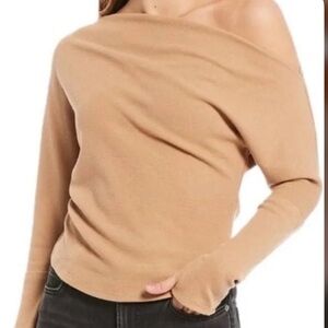 Free People We The Free Fuji Off The Shoulder Thermal Top, Size Small